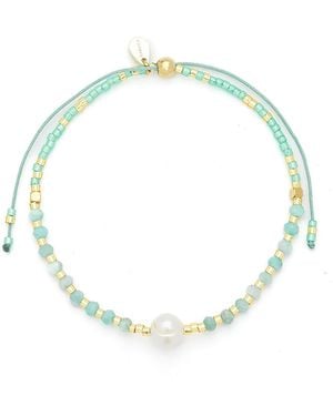 KAMARIA Lumira Mini Pearl Gemstone Adjustable Bracelet - Metallic