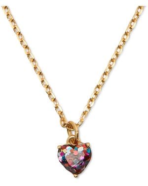 Kate Spade Gold-tone Stone Heart Pendant Necklace - Metallic