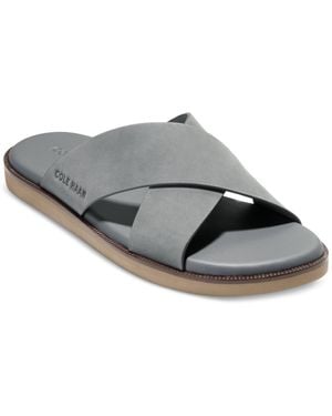 Cole Haan Nantucket Cross Strap Slip-on Slide Sandals - Gray