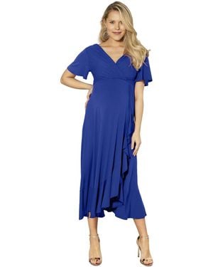 Tiffany Rose Maternity Waterfall Midi Maternity Dress - Blue