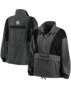 WEAR by Erin Andrews New York Yankees Packable Half-zip Jacket - Black