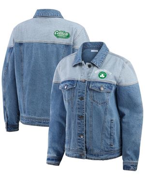 WEAR by Erin Andrews Boston Celtics Full-button Denim Jacket - Blue