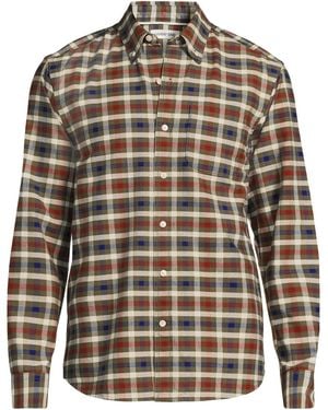 Lands' End Long Sleeve Classic Fit Sail rigger Oxford Shirt - Multicolor
