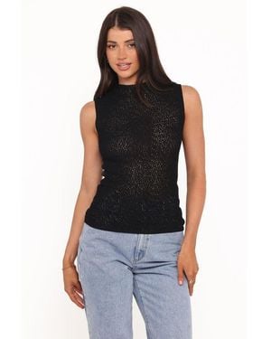 Petal & Pup Brody Sheer Knit Top - Black