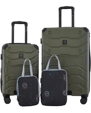 Wrangler Trailway 4 Piece Hardside luggage Set - Green
