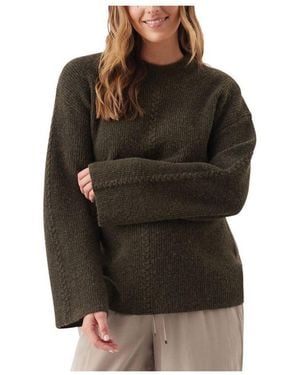 Ripe Maternity Maternity Starci Cable-knit Crewneck Pullover Sweater - Multicolor