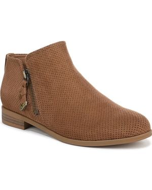Dr. Scholls Reverie Block Heel Zip Short Boots - Brown