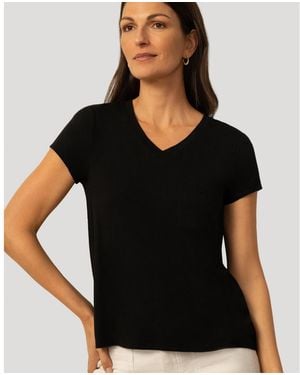 Cable & Gauge V Neck Patch Pocket Tee - Black
