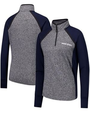 Camp David Navy/heather Gray Penn State Nittany Lions Finalist Raglan Quarter-zip Jacket - Blue