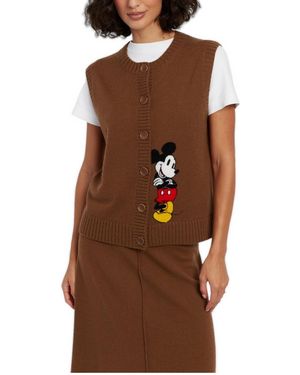 Chinti & Parker Intarsia Mickey Wool-cashmere Sweater Vest - Brown
