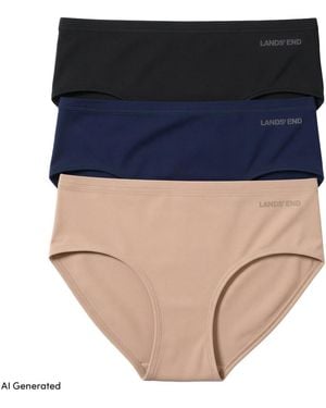 Lands' End Brief True Solutions Light Weight Microfiber Basics 3 Pack Panties - Blue