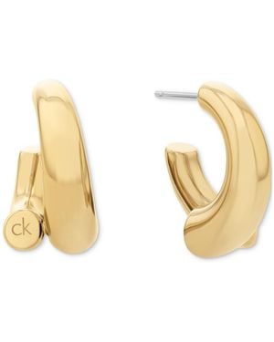 Calvin Klein Ck Spiral Hoop Earrings - Stainless Steel - Fashion Accessory For Everyday Wear - Gift For - Metallic