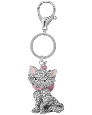 Disney Aristocats Marie Crystal Pave Bag Charm Keychain – Officially Licensed - White