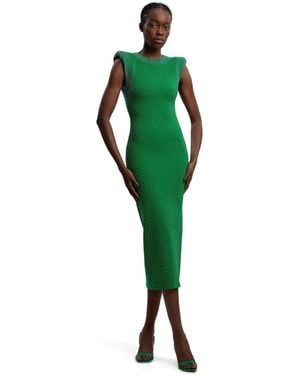Karen Millen Studded Jersey Midi Dress - Green