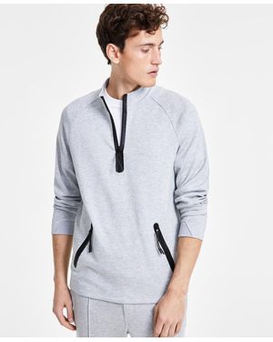 Alfani Alfatech Quarter-zip Sweatshirt - Blue
