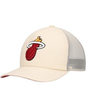 Mitchell & Ness Miami Heat Trucker Adjustable Hat - Natural