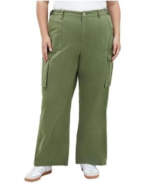City Chic Plus Size Mia Cargo Pant - Green