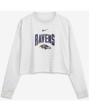 Nike White Baltimore Ravens Loose Fit Crop Top