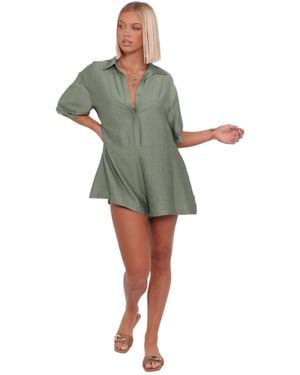 Petal & Pup Kiya Drop Waist Romper - Green