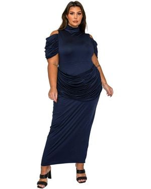 L I V D Plus Size Seraphina Statement Dress - Blue