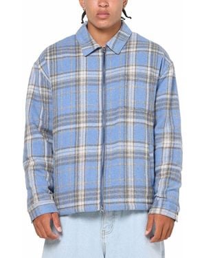 Saint Morta Plaid Zip Jacket - Blue