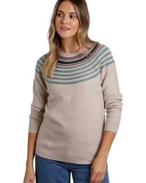 Weird Fish Sinatra Patterned Knit Sweater - Gray