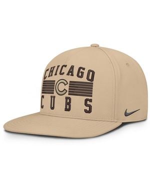Nike Chicago Cubs Desert Pro Aerobill Dri-fit Snapback Hat - Natural