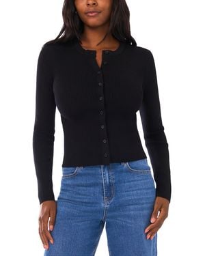 1.STATE Fitted Cropped V-neck Top - Blue