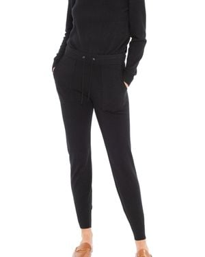 Jennie Liu 100% Pure Cashmere Knitted jogger Pants - Black
