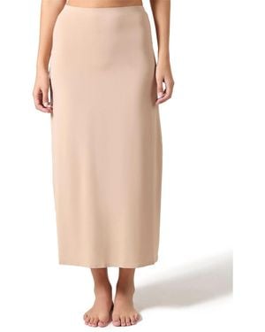 Memoi Silky-smooth Bonded 34" Maxi Slip Skirt Csp202-34 - Pink
