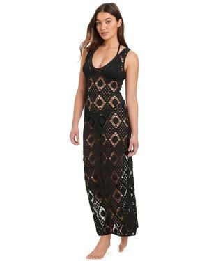 Red Carter Tie-back Long Tank Pull-on Dress - Black