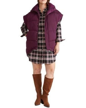 UNIVERSAL STANDARD Plus Size Paparazzi Puffer Vest - Purple