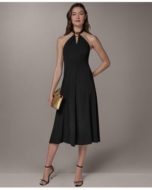 Donna Karan Sleeveless Halter Midi - Black
