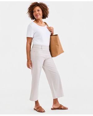Style & Co. High Rise Pull-on Cropped Jeans - White