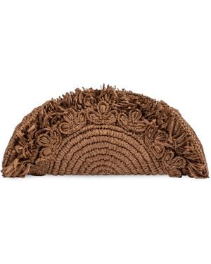 Sam Edelman Lily Large Floral Clutch Handbag - Brown