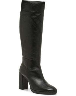 Vince Camuto Lucina Knee High Platform Round Toe Boots - Black