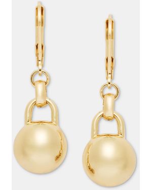 Anne Klein Tone Half Dome Ball Drop Earrings - Metallic