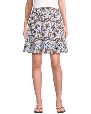 Lands' End Voile Ladder Trim Above The Knee Skirt - Blue