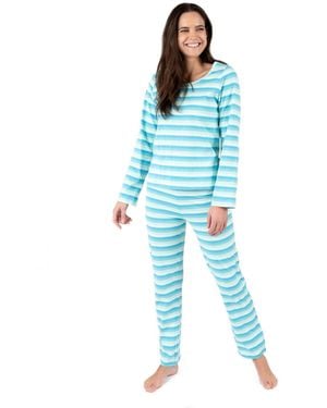 Leveret Matching Family Two-piece Cotton Long Sleeve Loose Fit Pajamas - Blue
