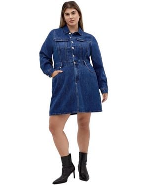 City Chic Plus Size Liora Denim Mini Dress - Blue