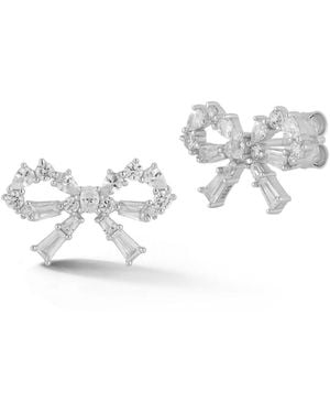 Rachel Zoe Sterling Bow Studs - White