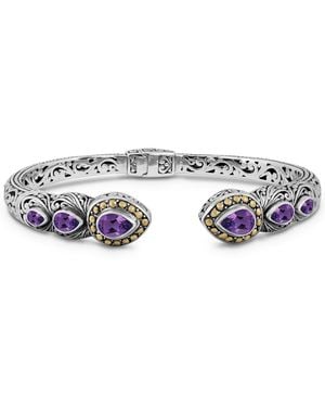 DEVATA Amethyst And Ubud Cuff Bracelet - Blue