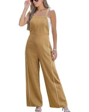 CUPSHE Retro Denim Overalls - Natural