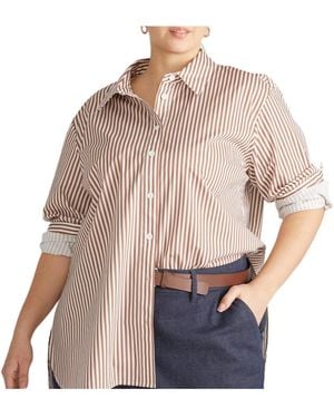 UNIVERSAL STANDARD Plus Size Artist Poplin Shirt - Pink
