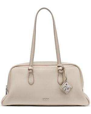 DKNY Eliza Large Bowling Zip-top Shoulder Handbag - Natural