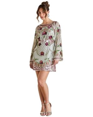 Coast Heavily Embellished Sequin Mini Dress - White