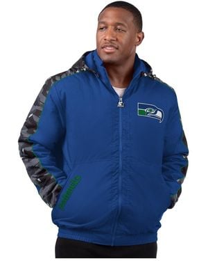 Starter Royal Seattle Seahawks Thursday Night Gridiron Full-zip Hoodie Jacket - Blue