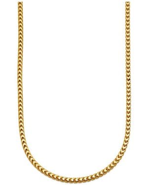 Curata Jewelry Solid 18k Yellow Gold Italian 7.5 Inch 2.4mm Wide Woven Franco Chain Bracelet - Metallic
