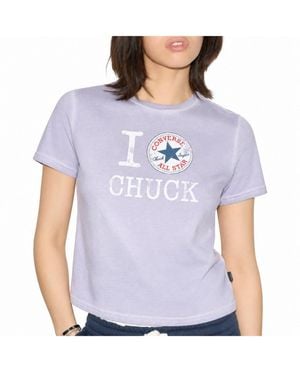 Converse I Love Chuck Graphic T-shirt - Purple