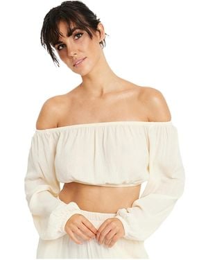 Lscn By Lascana Cropped Off The Shoulder Top - White